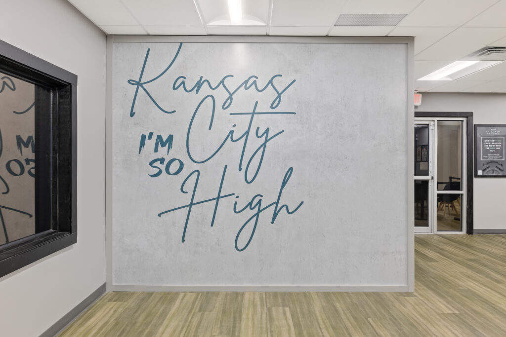 From the Earth Brookside cannabis dispensary interior mural